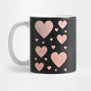 Light Rose Gold Faux Glitter Hearts Mug